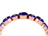 Rose gold Round Tanzanite Scalloped Prong Set Eternity Band_22