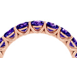 Rose gold Round Tanzanite Shared Prong Eternity Band_10