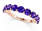 Rose gold Round Tanzanite Shared Prong Eternity Band_7