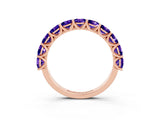 Rose gold Round Tanzanite Shared Prong Eternity Band_9