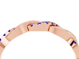 Rose gold Round Tanzanite Twist Eternity Band with Pavé Setting_10