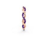 Rose gold Round Tanzanite Twist Eternity Band with Pavé Setting_8