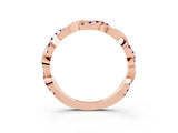 Rose gold Round Tanzanite Twist Eternity Band with Pavé Setting_9