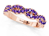 Rose gold Round Tanzanite Twisted Eternity Band with Pavé and Shared Prong Setting_19