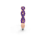 Rose gold Round Tanzanite Twisted Eternity Band with Pavé and Shared Prong Setting_20