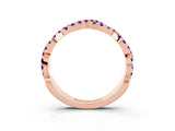 Rose gold Round Tanzanite Twisted Eternity Band with Pavé and Shared Prong Setting_21