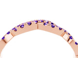Rose gold Round Tanzanite Twisted Eternity Band with Pavé and Shared Prong Setting_22