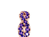 Rose gold Round Tanzanite Twisted Eternity Band with Pavé and Shared Prong Setting_23
