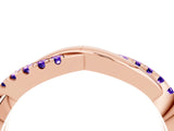 Rose gold Round Tanzanite Twisted Infinity Band with Prong Setting_10