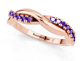 Rose gold Round Tanzanite Twisted Infinity Band with Prong Setting_7