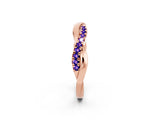 Rose gold Round Tanzanite Twisted Infinity Band with Prong Setting_8