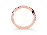 Rose gold Round Tanzanite Twisted Infinity Band with Prong Setting_9