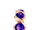 Rose gold Round Tanzanite Wave Band with Channel Setting and Shared Prongs_11