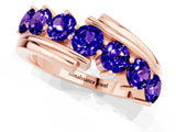 Rose gold Round Tanzanite Wave Band with Channel and Shared Prong Setting_19
