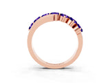 Rose gold Round Tanzanite Wave Band with Channel and Shared Prong Setting_21