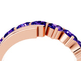 Rose gold Round Tanzanite Wave Band with Channel and Shared Prong Setting_22