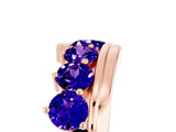 Rose gold Round Tanzanite Wave Band with Channel and Shared Prong Setting_23