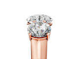Rose gold Round Three-Stone Diamond Ring with Prong Setting on a Classic Band_20