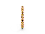 Rose gold Round Yellow Sapphire Bezel Set Eternity Band_8