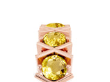 Rose gold Round Yellow Sapphire Channel Set Band with X-Prong Detail_11