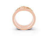 Rose gold Round Yellow Sapphire Channel-Set Chevron Band_21