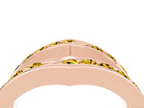 Rose gold Round Yellow Sapphire Channel-Set Chevron Band_22