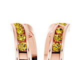 Rose gold Round Yellow Sapphire Channel-Set Chevron Band_23
