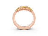 Rose gold Round Yellow Sapphire Chevron Contour Band with Prong Setting_21