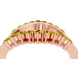 Rose gold Round Yellow Sapphire Chevron Contour Band with Prong Setting_22