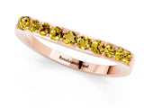 Rose gold Round Yellow Sapphire Curved Wedding Band with Channel Setting_19