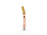 Rose gold Round Yellow Sapphire Curved Wedding Band with Channel Setting_20