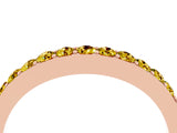 Rose gold Round Yellow Sapphire Curved Wedding Band with Channel Setting_22