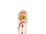 Rose gold Round Yellow Sapphire Eternity Band with Twist Prong Setting_11