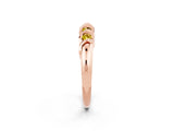 Rose gold Round Yellow Sapphire Eternity Band with Twist Prong Setting_8