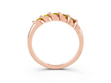 Rose gold Round Yellow Sapphire Eternity Band with Twist Prong Setting_9