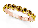Rose gold Round Yellow Sapphire Eternity Band with U-Prong Setting_43