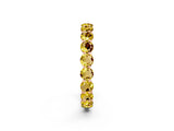 Rose gold Round Yellow Sapphire Eternity Band with U-Prong Setting_44