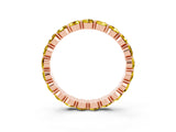 Rose gold Round Yellow Sapphire Eternity Band with U-Prong Setting_45