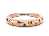 Rose gold Round Yellow Sapphire Flush-Set Comfort Fit Band_18