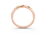 Rose gold Round Yellow Sapphire Flush-Set Comfort Fit Band_21
