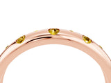 Rose gold Round Yellow Sapphire Flush-Set Comfort Fit Band_22