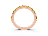 Rose gold Round Yellow Sapphire Half Eternity Band with Classic Prong Setting_21