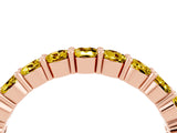 Rose gold Round Yellow Sapphire Half Eternity Band with Prong Setting_22