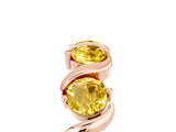 Rose gold Round Yellow Sapphire Half Eternity Band with Wave Prong Setting_11