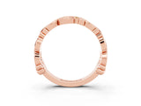 Rose gold Round Yellow Sapphire Leaf Eternity Band with Bezel Setting_39