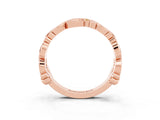 Rose gold Round Yellow Sapphire Leaf Eternity Band with Bezel Setting_93