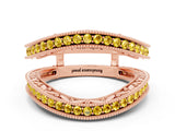 Rose gold Round Yellow Sapphire Milgrain Eternity Band with Channel Setting_18