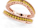 Rose gold Round Yellow Sapphire Milgrain Eternity Band with Channel Setting_19