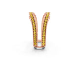 Rose gold Round Yellow Sapphire Milgrain Eternity Band with Channel Setting_20