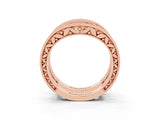 Rose gold Round Yellow Sapphire Milgrain Eternity Band with Channel Setting_21